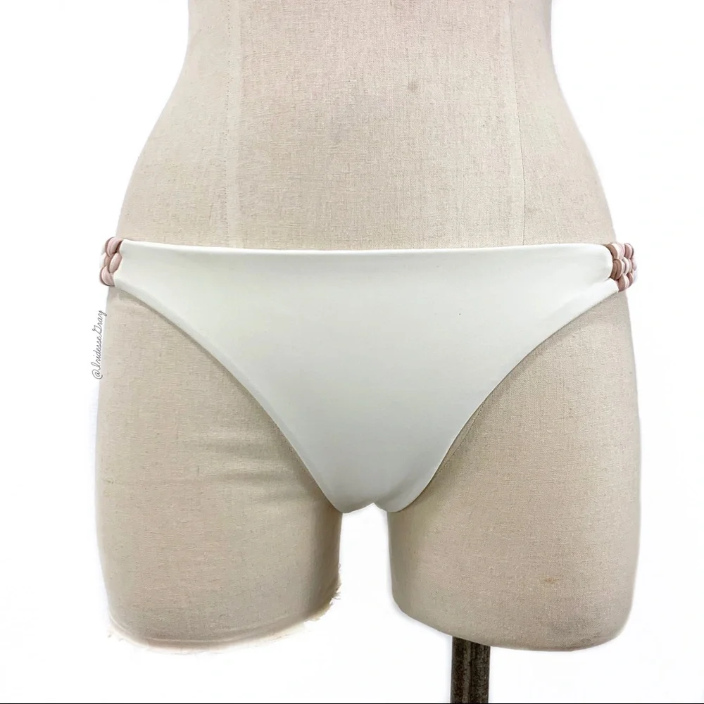 Tularosa- Dorty Ivory Strappy Side Bikini Bottom Size Medium